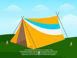 帐篷露营的插图