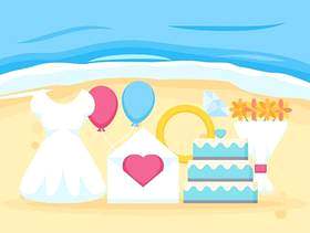  杰出的海滩婚礼矢量
