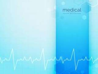蓝色的医疗和科学背景与心跳线