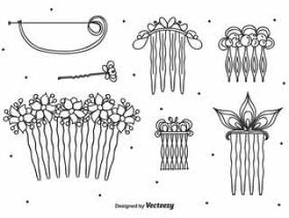 手绘发夹矢量包