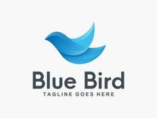 3D蓝鸟标志设计