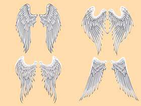 矢量纹章天使的翅膀