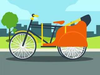 Trishaw在街上