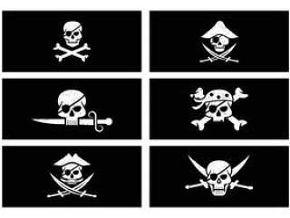 在Grunge样式传染媒介的海盗横幅