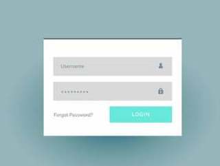 平的颜色登录表单ui模板在白色