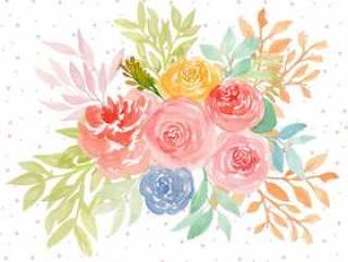 Beautiful Floral Watercolor Background