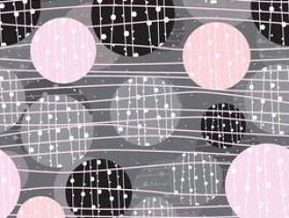 Abstract geometric circle and lines seamless pattern