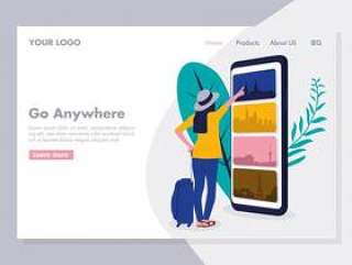 Online Travelling Illustration for landing page