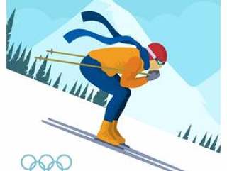 平滑雪跳跃冬季奥运韩国矢量图
