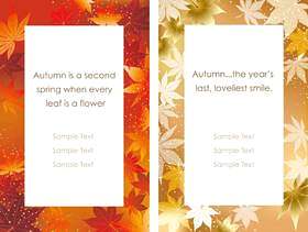 一组两个带有秋季图形的矢量帧。
