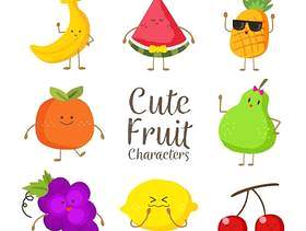 可爱彩色水果