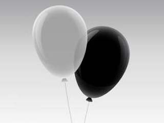 白色和黑色飞行气球样机设计