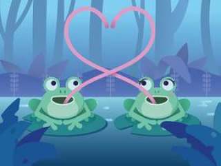 两只青蛙做心脏标志例证