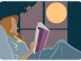 睡前和阅读书矢量