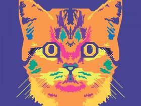 猫例证的传染媒介波普艺术画象