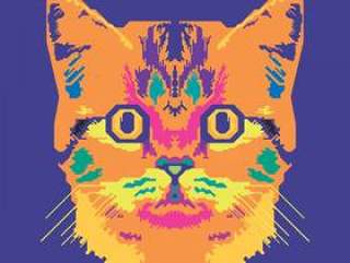 猫例证的传染媒介波普艺术画象