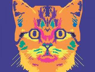 猫例证的传染媒介波普艺术画象
