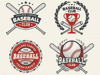 棒球徽章和标签，体育标志设计