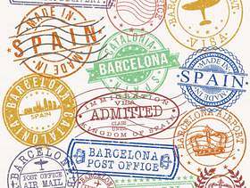 巴塞罗那西班牙邮政护照质量邮票