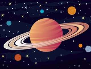 土星的例证圆环