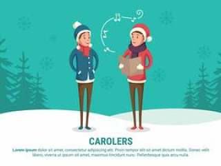 Carolers矢量图