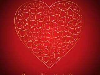 情人节＆＃x天的背景与装饰金心设计