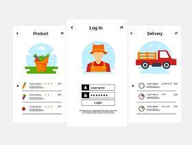 农夫App UI模板矢量