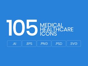 105医疗＆医疗保健产业的平的传染媒介象。，105医疗医疗保健象
