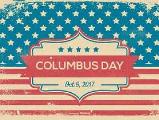 复古Grunge风格哥伦布日图