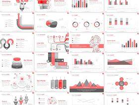 欧美PPT模板立体丰富图表商务主题打包下载（包含6种配色每种配色115页）