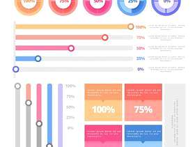 矢量彩色图表集