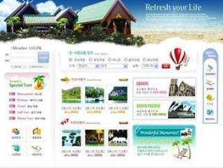 韩国旅游路线预订网站模板
