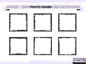 复古撕裂的照片边缘 矢量包