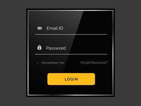 黑暗有光泽的登录表单ui模板设计