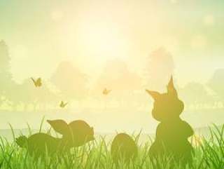 复活节兔子景观