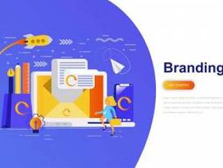 Branding modern flat concept web banner