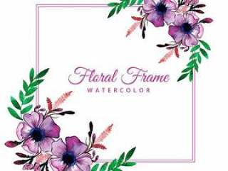 Watercolor Floral Frame Multi-Purpose Background