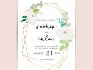 Wedding Invitation, floral invite card Design