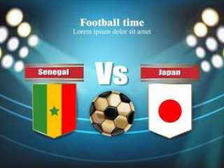 足球委员会塞内加尔国旗VS日本