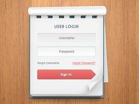 便签本登陆框—PSD源文件
