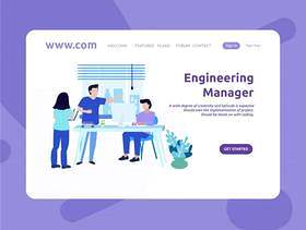 登陆页面设计工程经理网页模板矢量素材下载