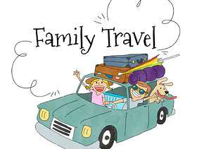 与家庭的旅行场面在有行李的一辆汽车里旅行