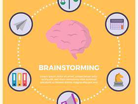 平商业头脑风暴矢量图