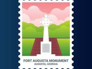 奥古斯塔堡纪念碑乔治亚州美国邮票