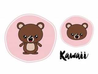 熊字符卡哇伊孤立