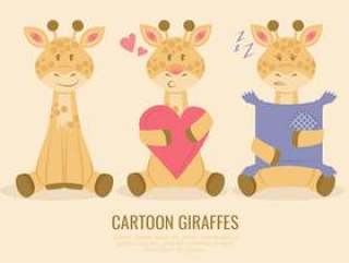 矢量可爱的长颈鹿