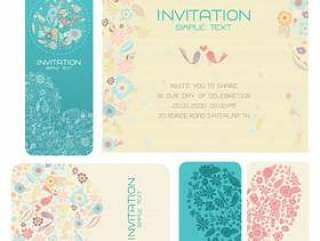 套花卉婚礼卡片