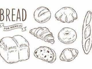 各种面包手写
