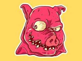 猪怪物脸上的性格