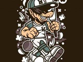 Wolf Cricket Cartoon